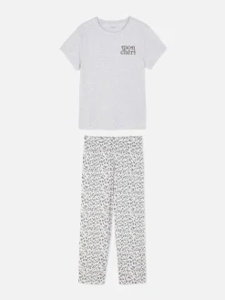 Pyjama à Manches Courtes Graphique En Jersey|Primark Clearance