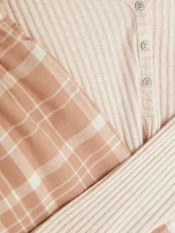 Pyjama à Manches Longues Avec Bas à Carreaux|Primark Clearance