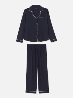 Pyjama Boyfriend En Jersey à Manches Longues|Primark Clearance