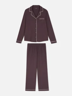 Pyjama Boyfriend En Jersey à Manches Longues|Primark Discount