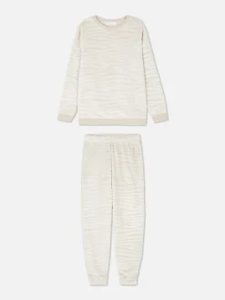 Pyjama En Molleton à Manches Longues|Primark Clearance