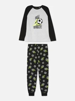 Pyjama En Polaire à Motif Ballon De Foot|Primark Discount