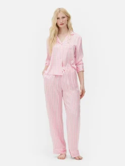 Pyjama En Satin à Manches Longues|Primark