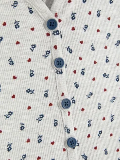 Pyjama Style Barboteuse Côtelé à Petites Fleurs|Primark New