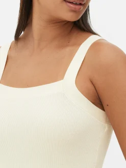 Robe Côtelée à Encolure Carrée|Primark Sale