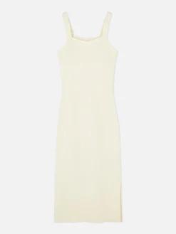 Robe Côtelée à Encolure Carrée|Primark Sale