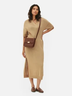 Robe Mi-longue Avec Col En V|Primark New