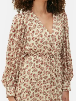 Robe Mi-longue Boho à Col En V|Primark Clearance