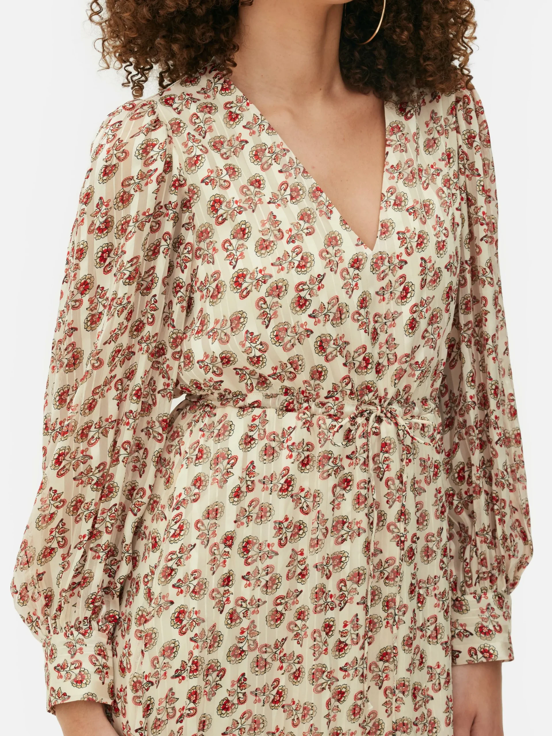 Robe Mi-longue Boho à Col En V|Primark Clearance