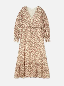 Robe Mi-longue Boho à Col En V|Primark Clearance