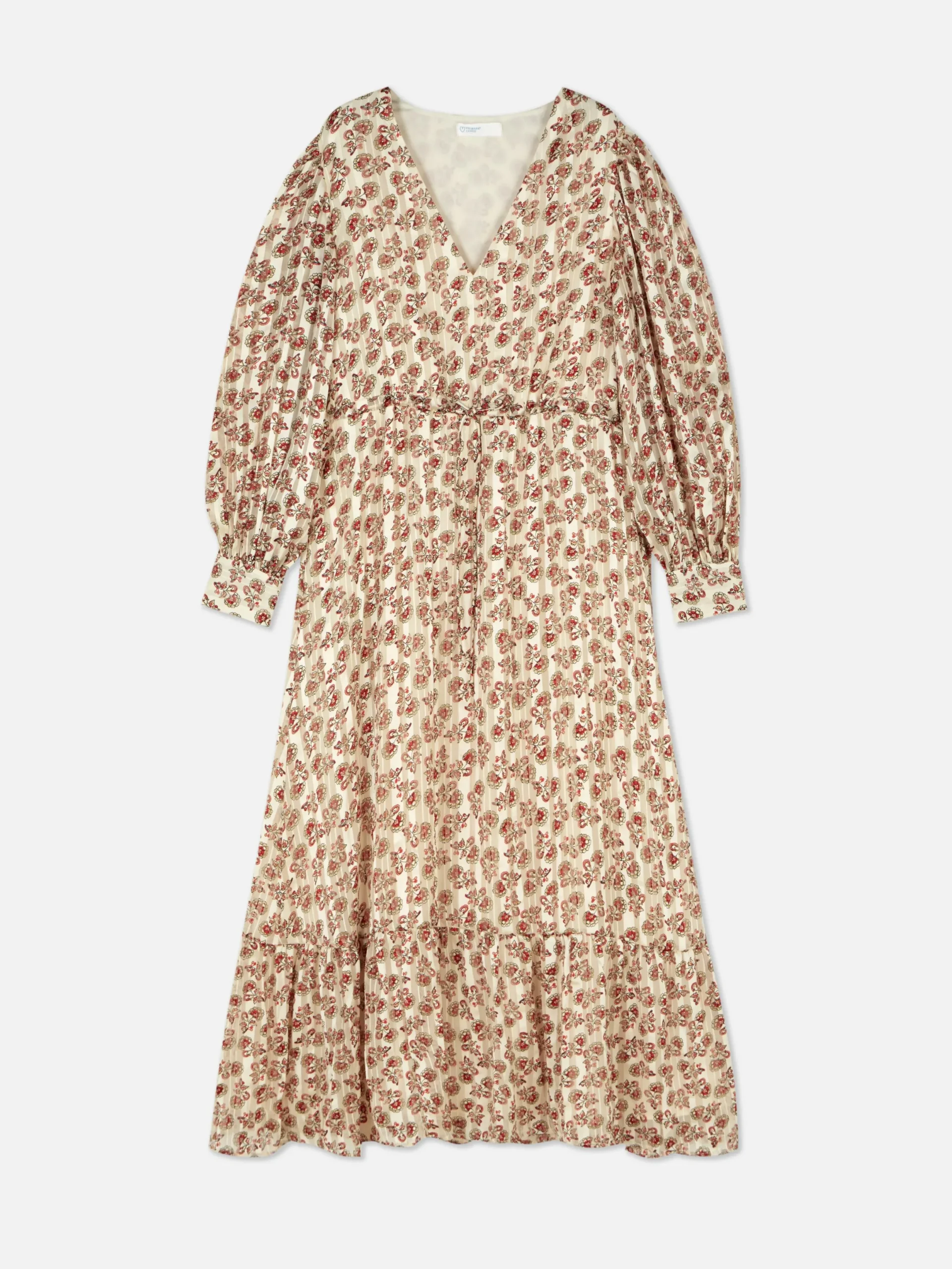 Robe Mi-longue Boho à Col En V|Primark Clearance
