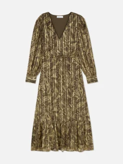 Robe Mi-longue Boho à Col En V|Primark Outlet