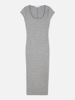 Robe Mi-longue Côtelée Et Décolletée|Primark Best