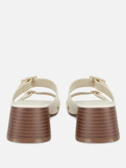 Sandales à Talon Bloc Avec Boucles|Primark Outlet