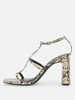 Sandales à Talon Carré Et Bride En T Rita Ora|Primark