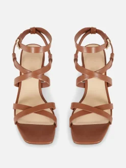Sandales à Talon Carré Et Lanière Croisée|Primark New