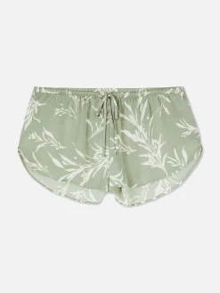 Short De Pyjama En Satin à Motif Feuilles|Primark Hot