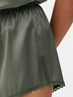 Short De Pyjama En Satin Avec Finitions En Dentelle|Primark Discount