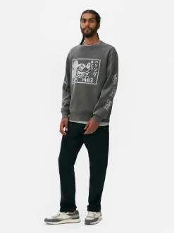 Sweat-shirt Délavé à L'acide Disney Mickey Mouse X Keith Haring|Primark Online