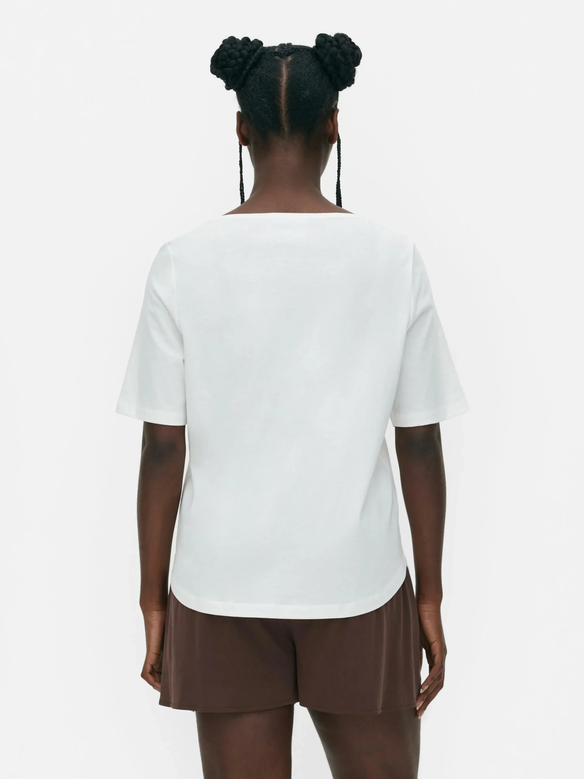 T-shirt à Col En V Et Manches Courtes|Primark New