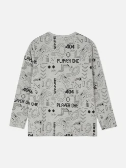 T-shirt à Manches Longues Et Motif Gaming|Primark