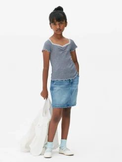 T-shirt à Rayures Et à Finitions En Dentelle|Primark Best