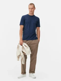 T-shirt Coupe Slim à Manches Courtes|Primark Clearance