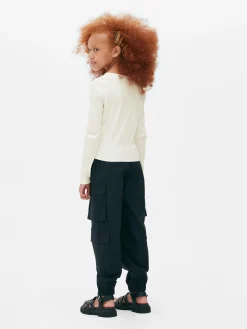 T-shirt Côtelé à Encolure Crantée|Primark New