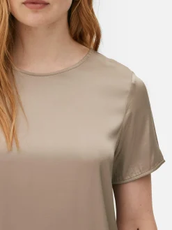 T-shirt En Satin à Manches Courtes The Edit|Primark Discount
