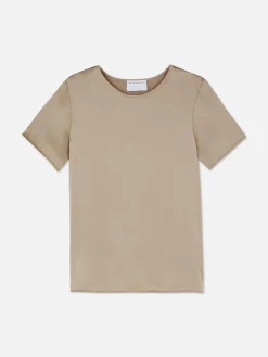 T-shirt En Satin à Manches Courtes The Edit|Primark Discount