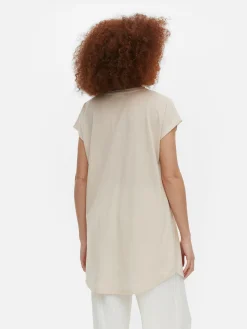 T-shirt Long Imprimé à Manches Courtes|Primark Sale