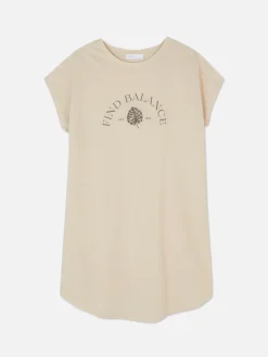 T-shirt Long Imprimé à Manches Courtes|Primark Sale